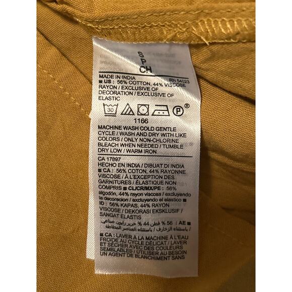 NWT Old Navy Short Gold Dress Smocking Long Sleeve Tiered Size Small - Picture 5 of 6